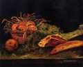 リンゴの肉とロールのある静物画 フィンセント・ファン・ゴッホ